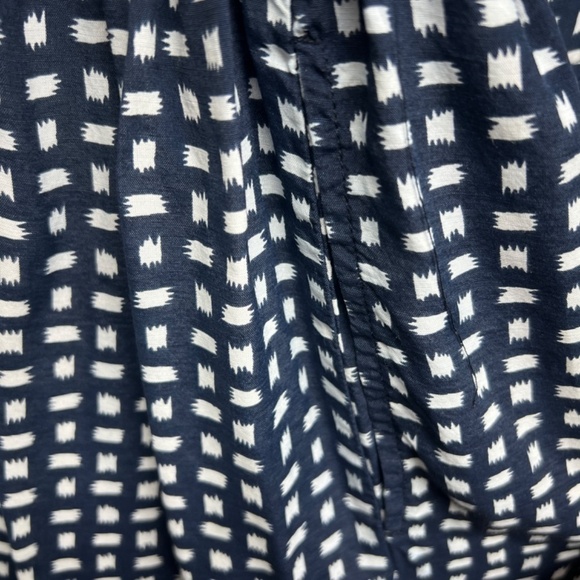 Stefanel Women's Button Down Short Sleeve Navy Blue & White Dress Size Large - Picture 9 of 15